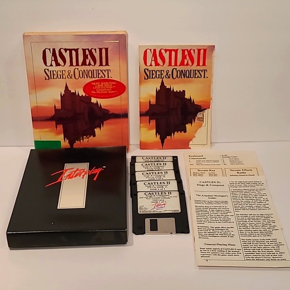 1992 Castles II Siege & Conquest PC Game 3.5" Disk